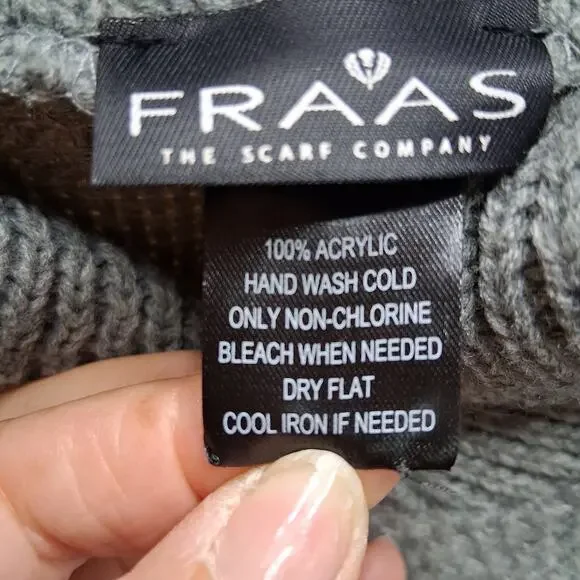 Fraas Cowl Neck Fringe Plaid Sweater Pullover Poncho Gray Plaid Women - One Size - Picture 7 of 8